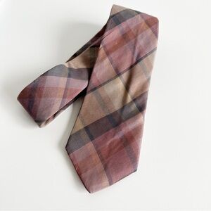 YSL Yves Saint Laurent Men’s vintage tie plaid silk